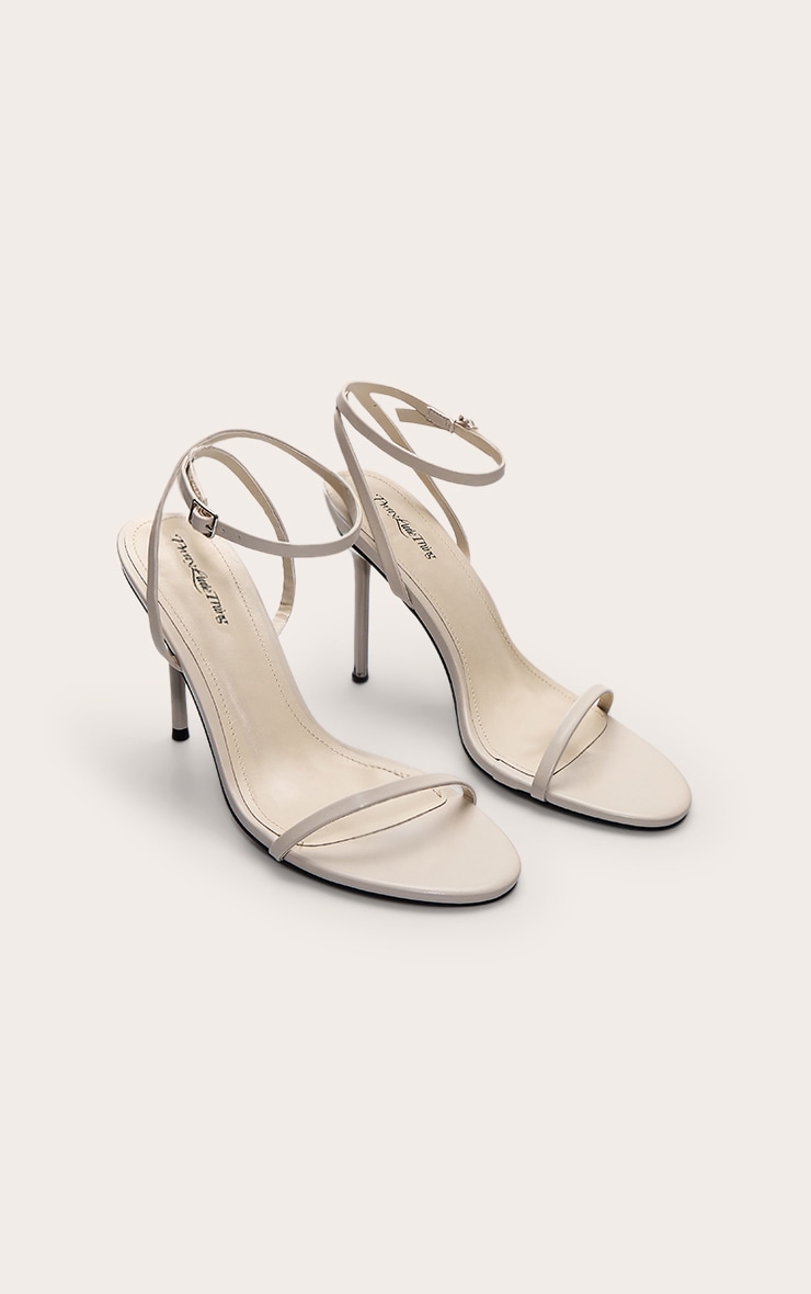 Bone Round Toe Slim Stiletto Heel Barely There Sandal image 3