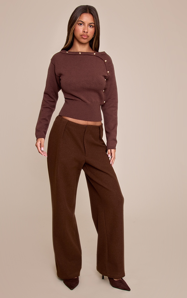 Petite Chocolate Stud Detail Knit Jumper image 3