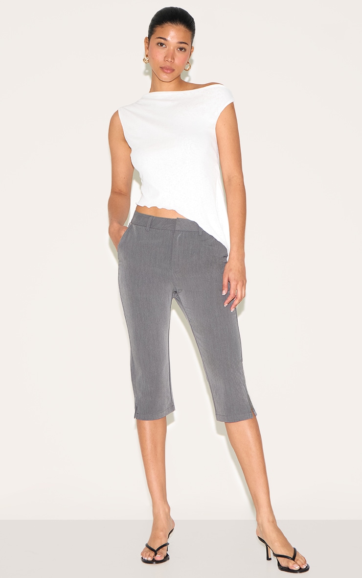 White Burnout Mesh Asymmetric Long Top image 3