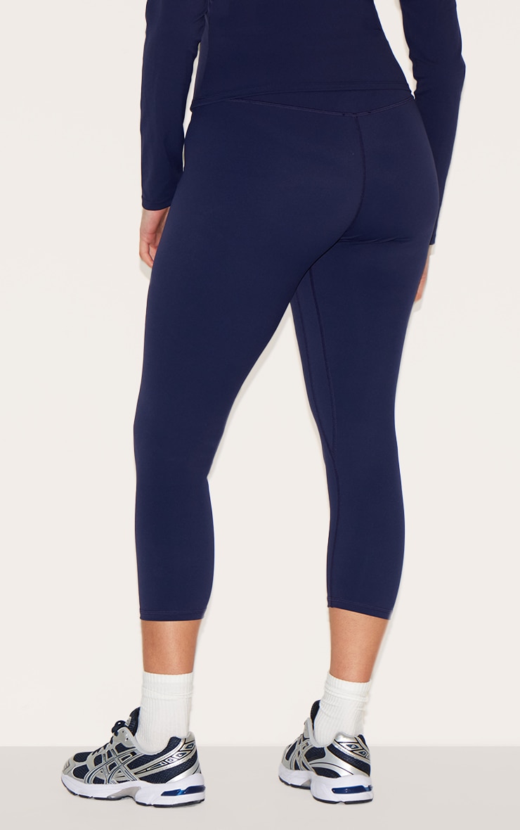 Navy Sculpt Cropped Gym Leggings image 7