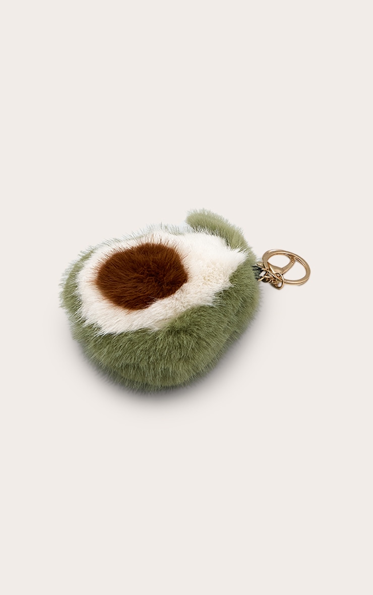 Fluffy Green Avocado Keyring image 3