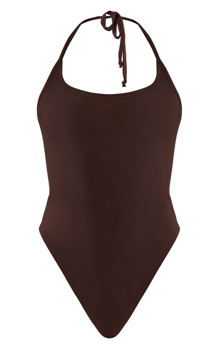 Set The Scene Halter Bodysuit - Chocolate main image 1