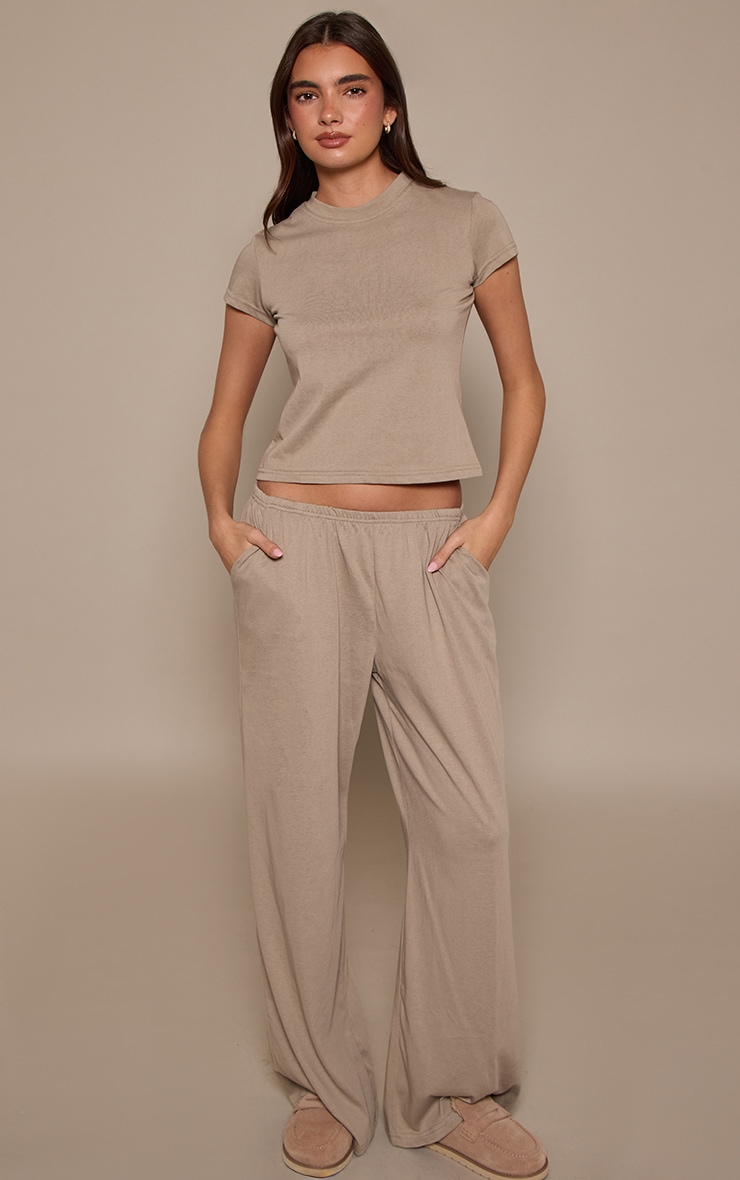 Sage Soft Textured Relaxed Wide Leg Trousers