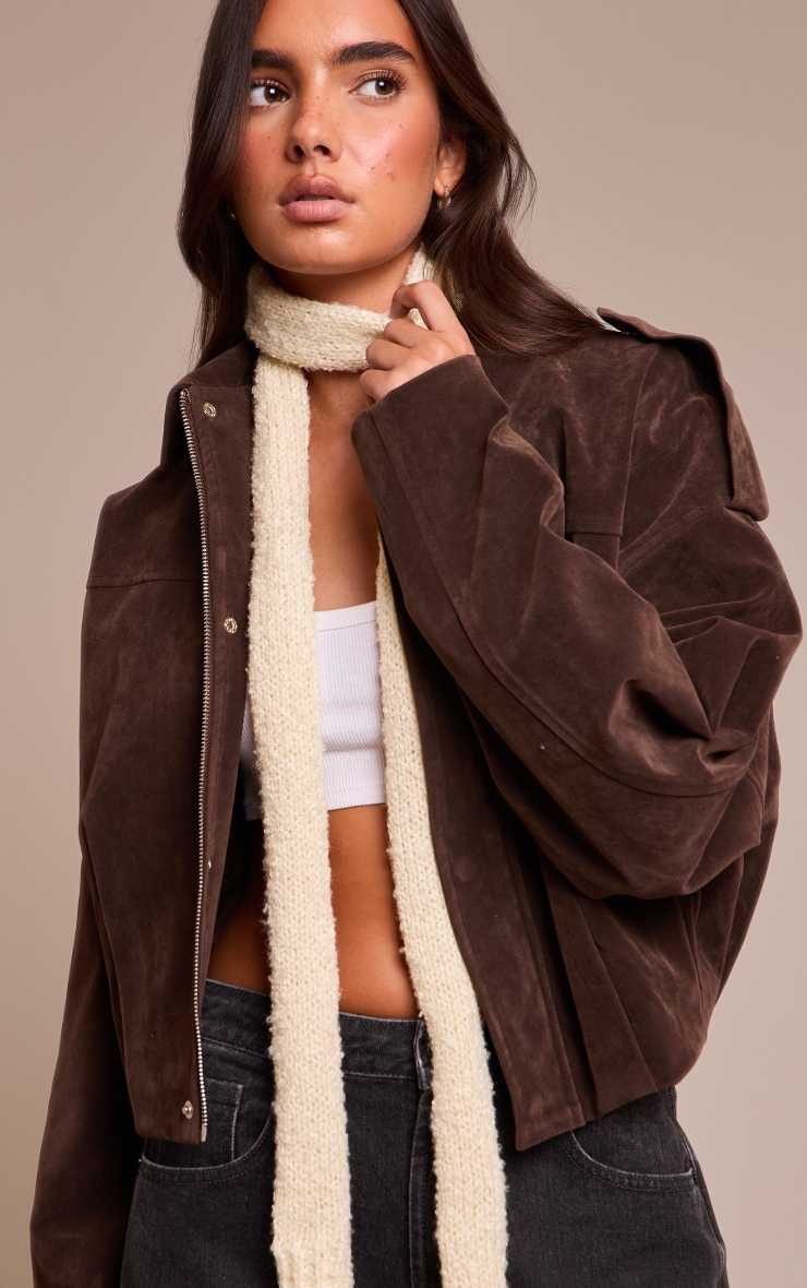 Butter Yellow Skinny Knit Scarf