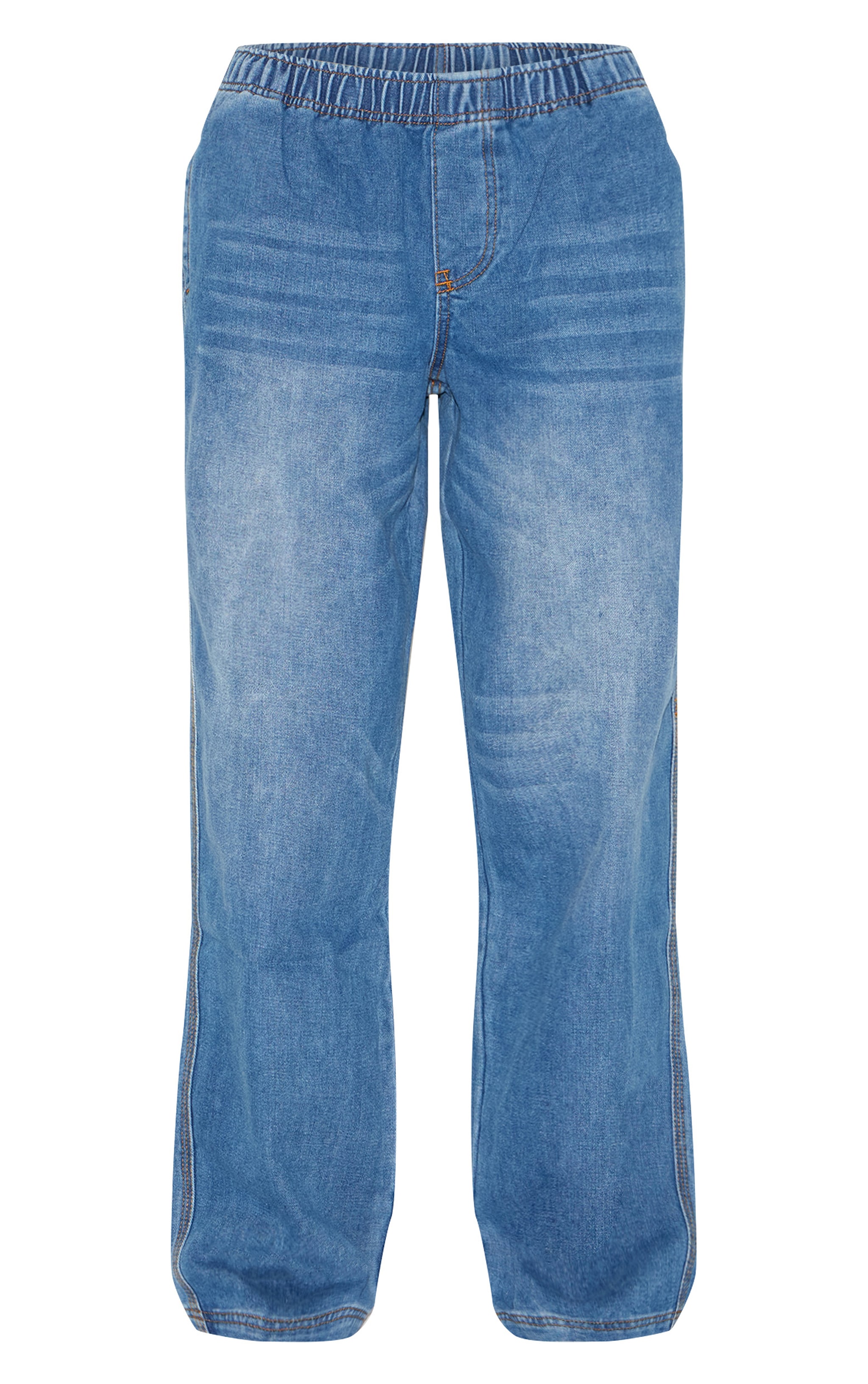 Jean large bleu moyen à taille stretch image 5