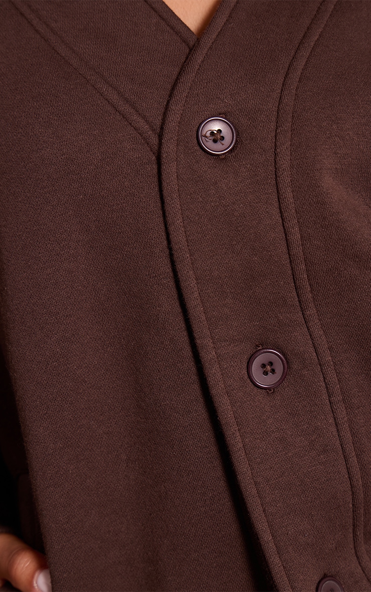 Petite Chocolate Button Up Side Pocket Sweatshirt image 4