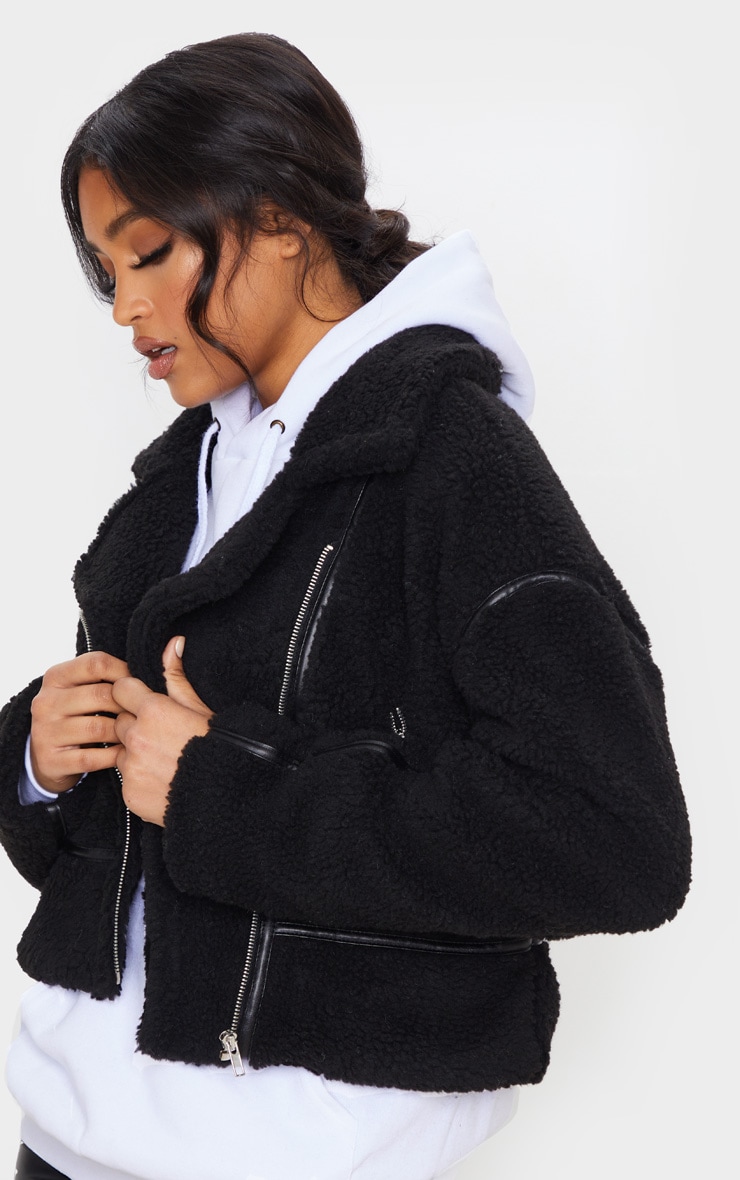 borg biker jacket