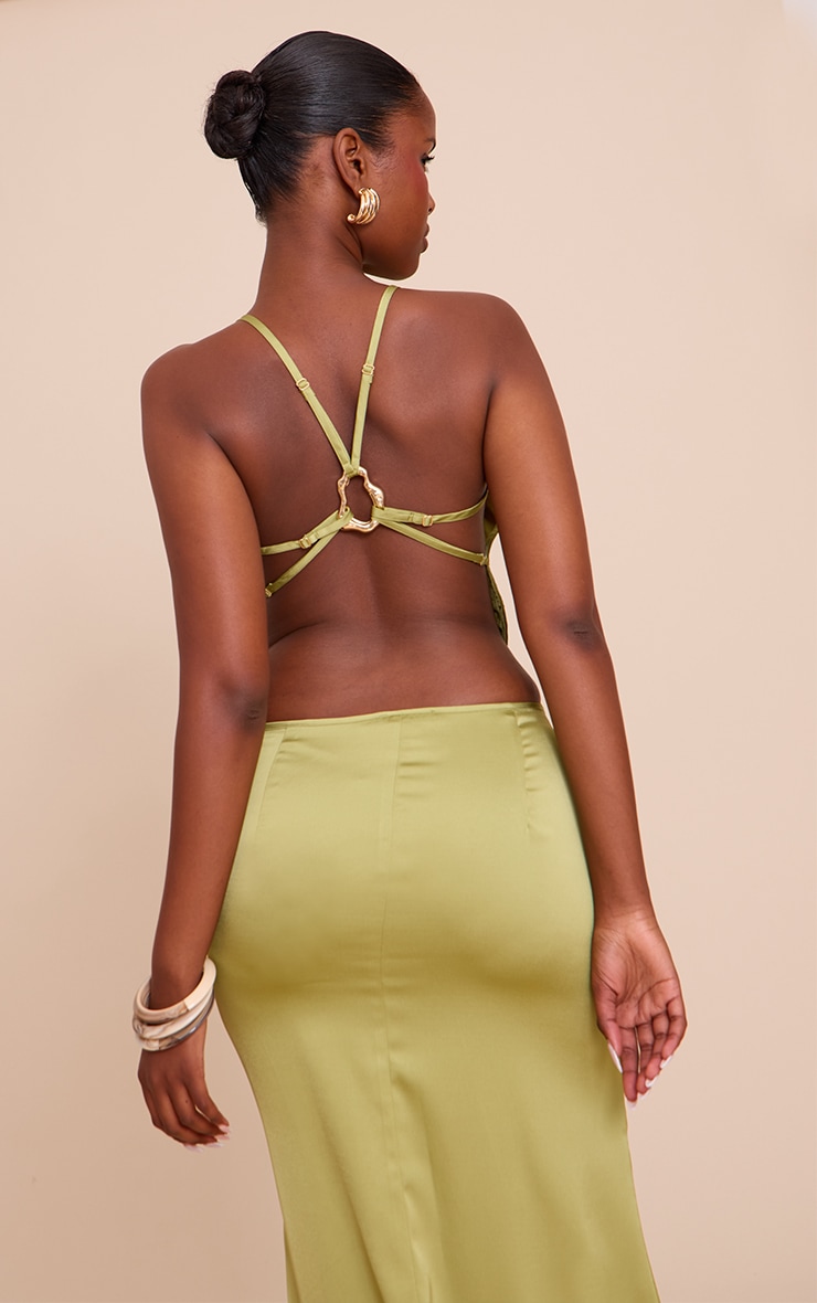 Olive Satin Cami Top image 2