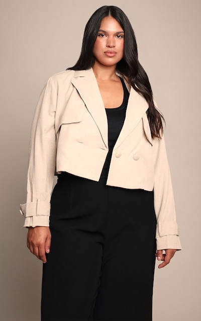 Plus Trench court gris pierre