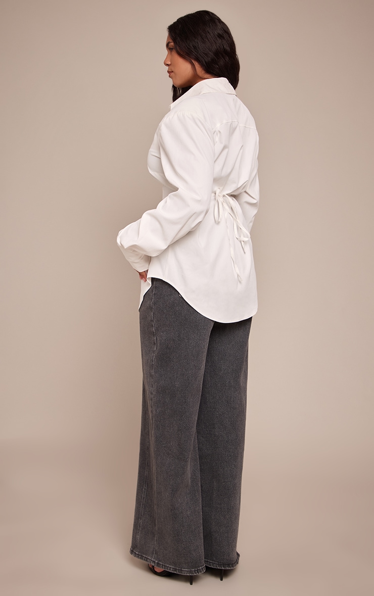 Shape Jean large stretch gris anthracite à taille haute et boutons ajustables image 3