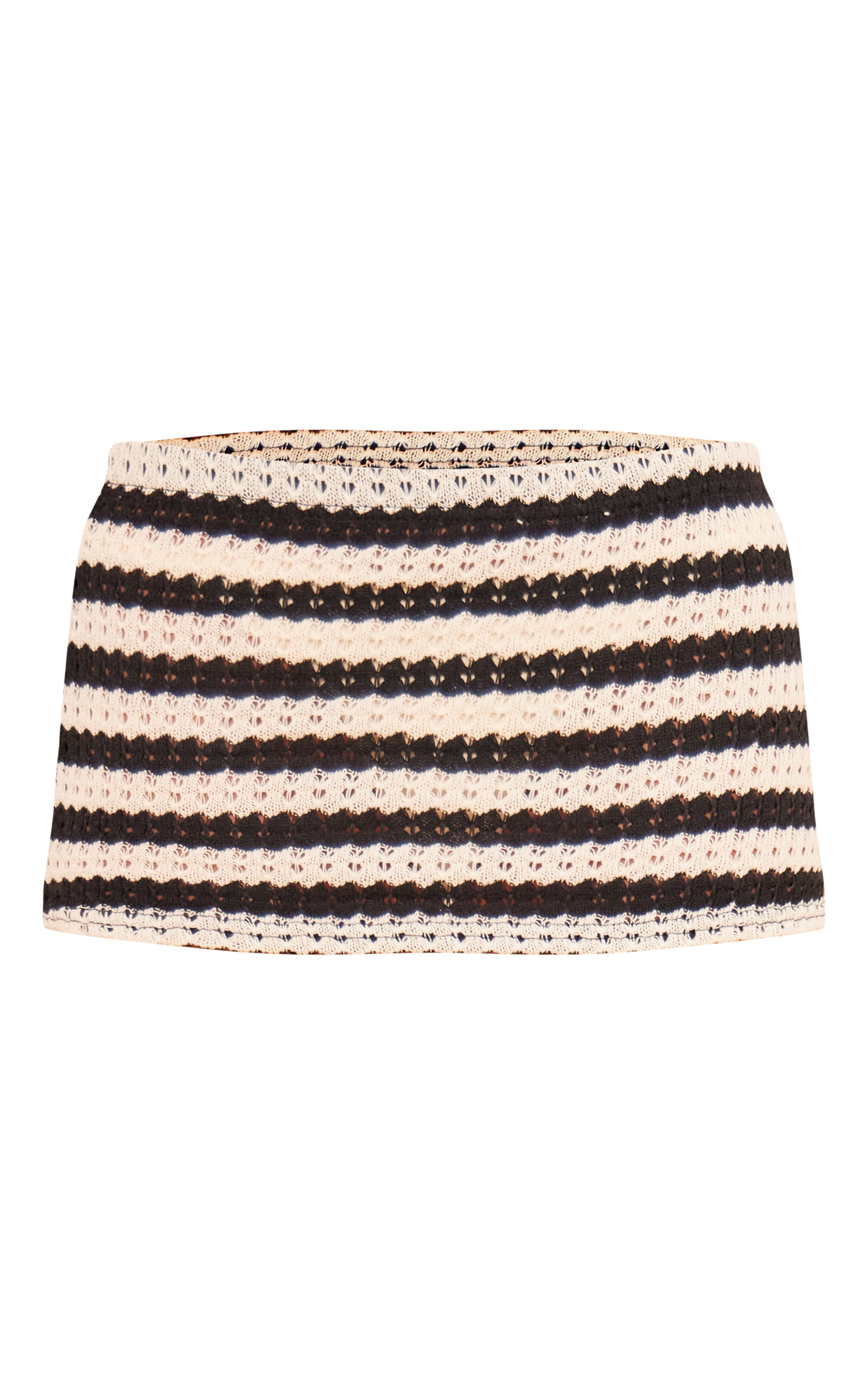 Black Striped Textured Jersey Mini Skirt image 6