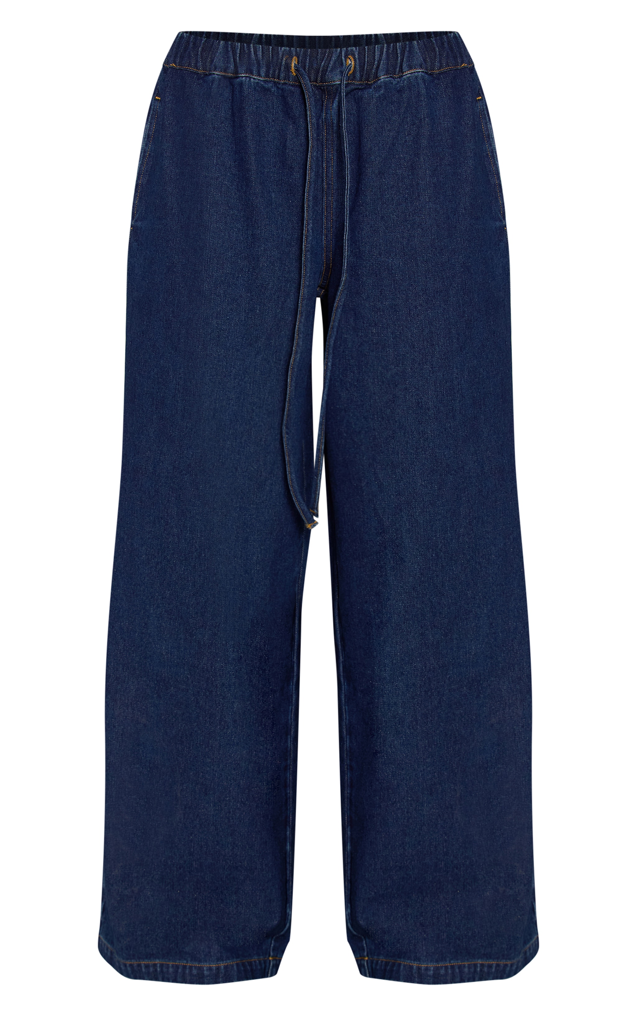 Indigo Mid Rise Tie Waist Denim Jeans image 5