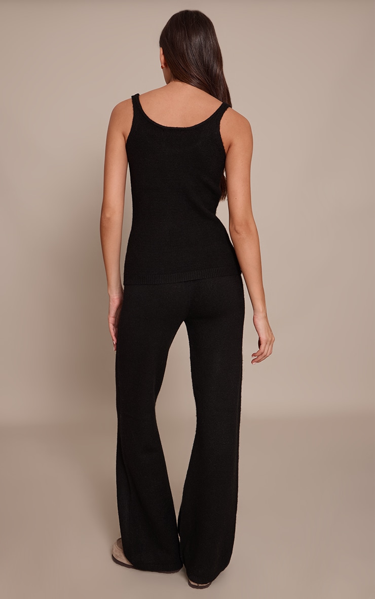 Black Knitted Mid Rise Trouser image 3