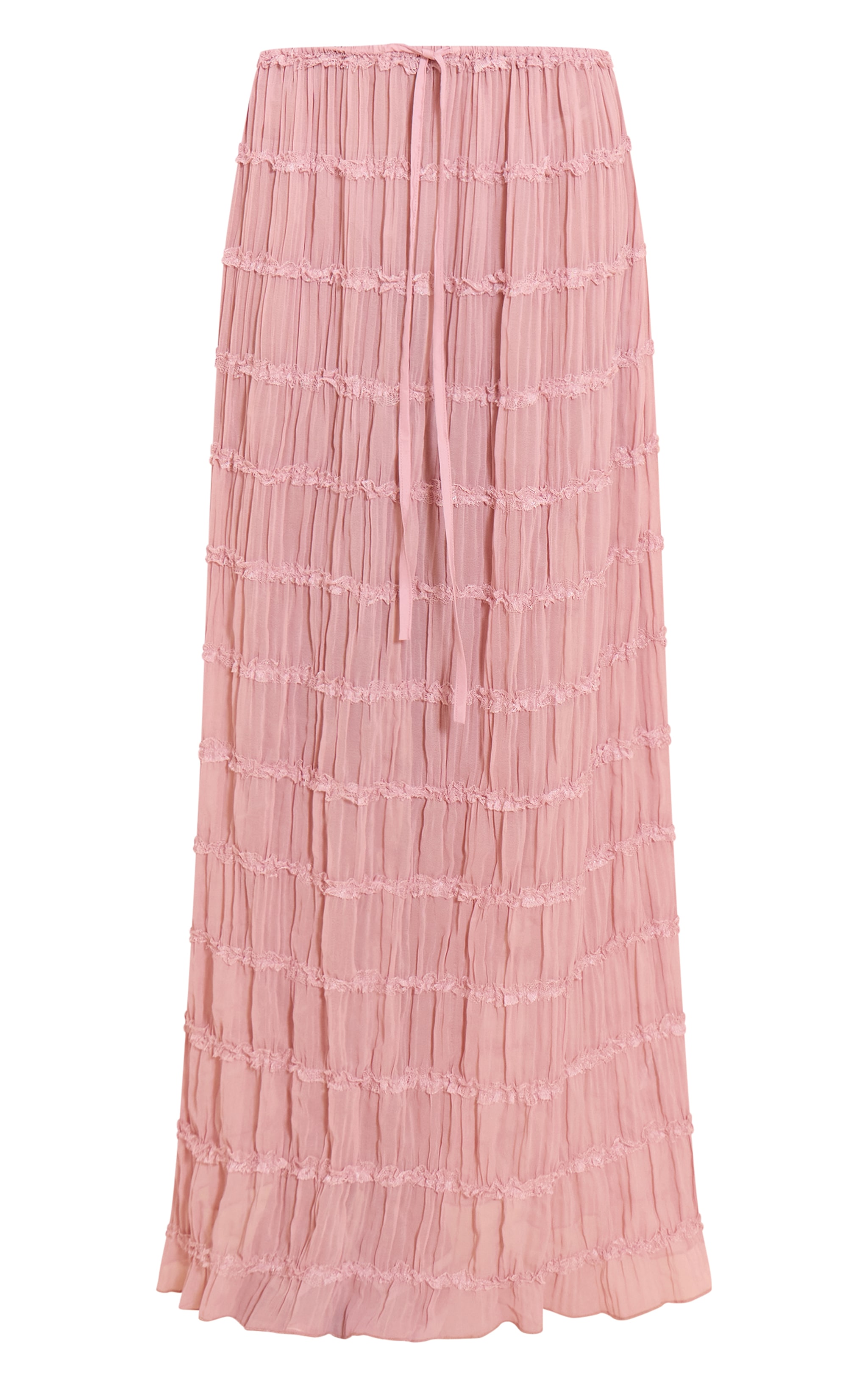 ◆THE MUSEUM VISITOR CHIFFON STAR LAYERD BANDING SKIRT◆ Jayna Mid Rise Metallic Chiffon Skirt Midnight Gardens