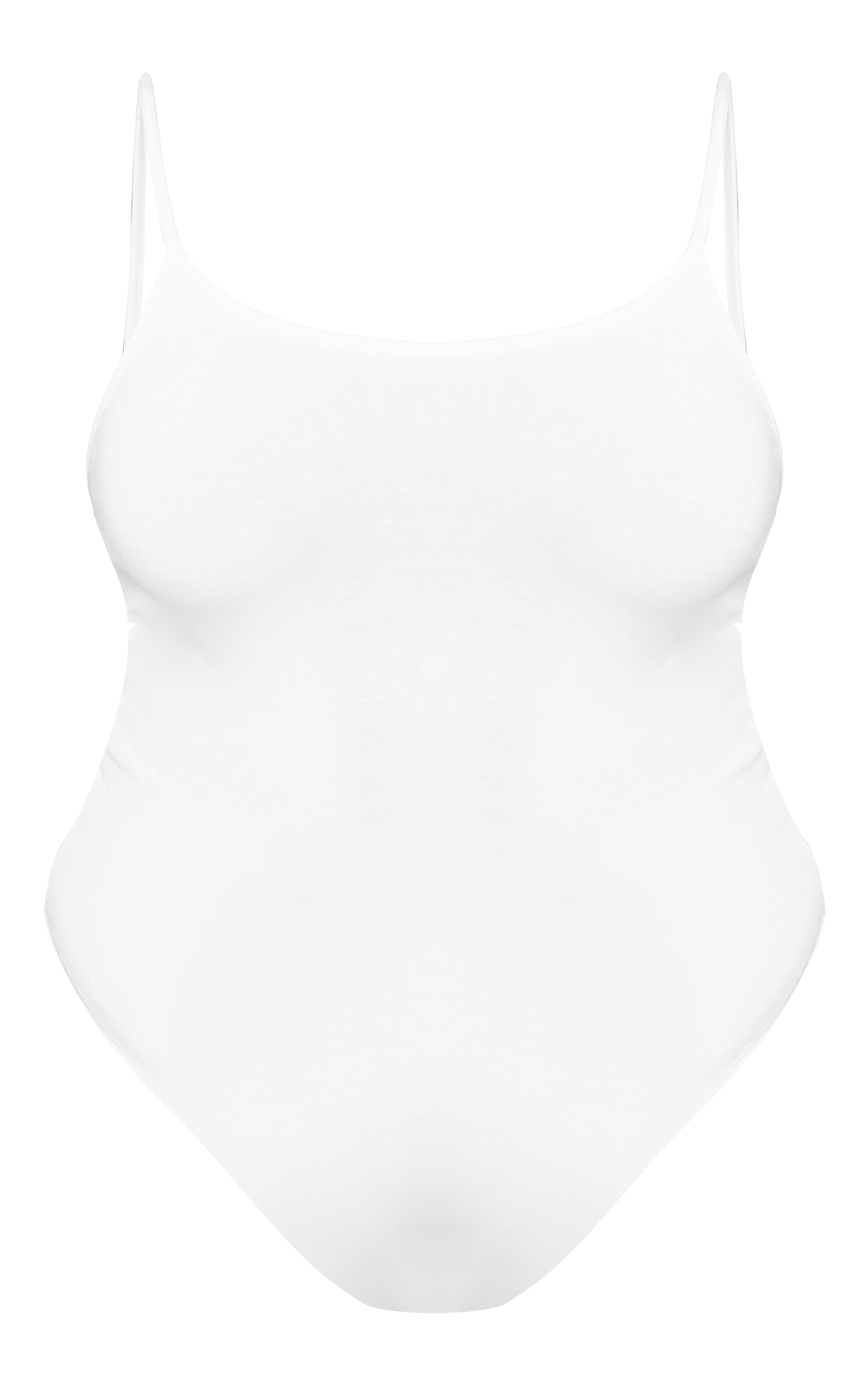 Plus White Soft Cotton Strappy Bodysuit image 5