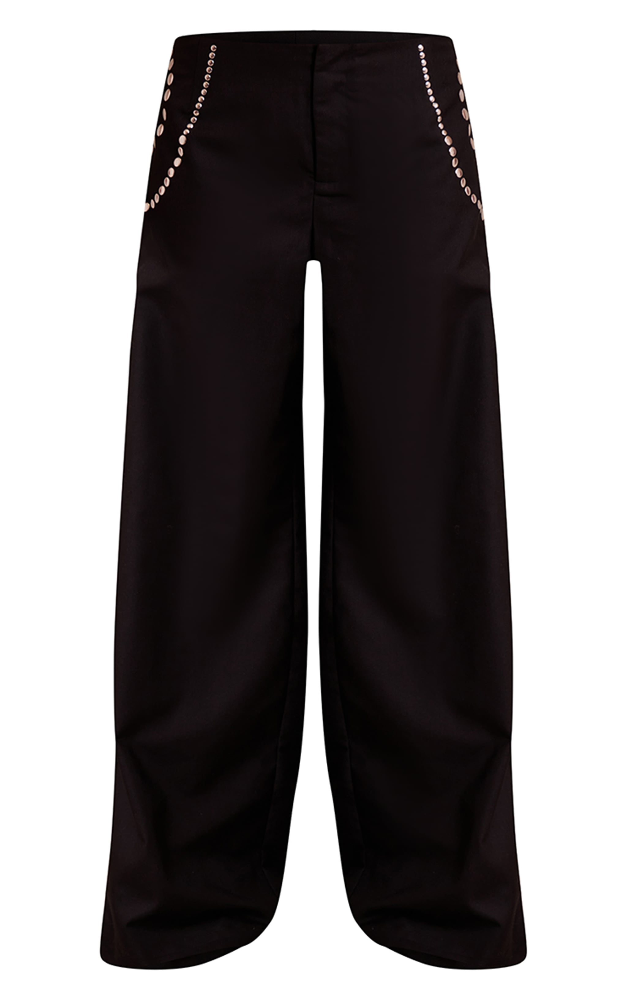 Black Studded Swirl Low Rise Pants  image 5