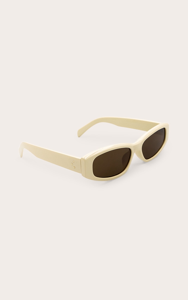 Cream Cat Eye Slim Sunglasses image 3