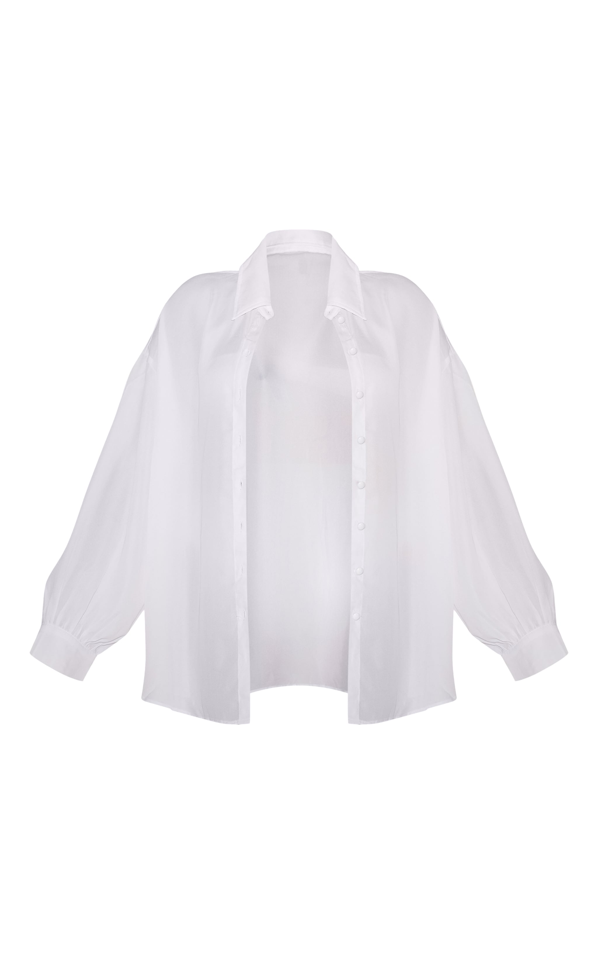 Plus White Oversized Beach Shirt image 5