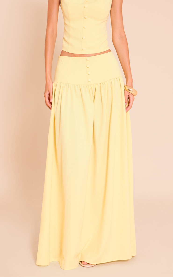 Lemon Woven Pleated Midaxi Skirt image 2