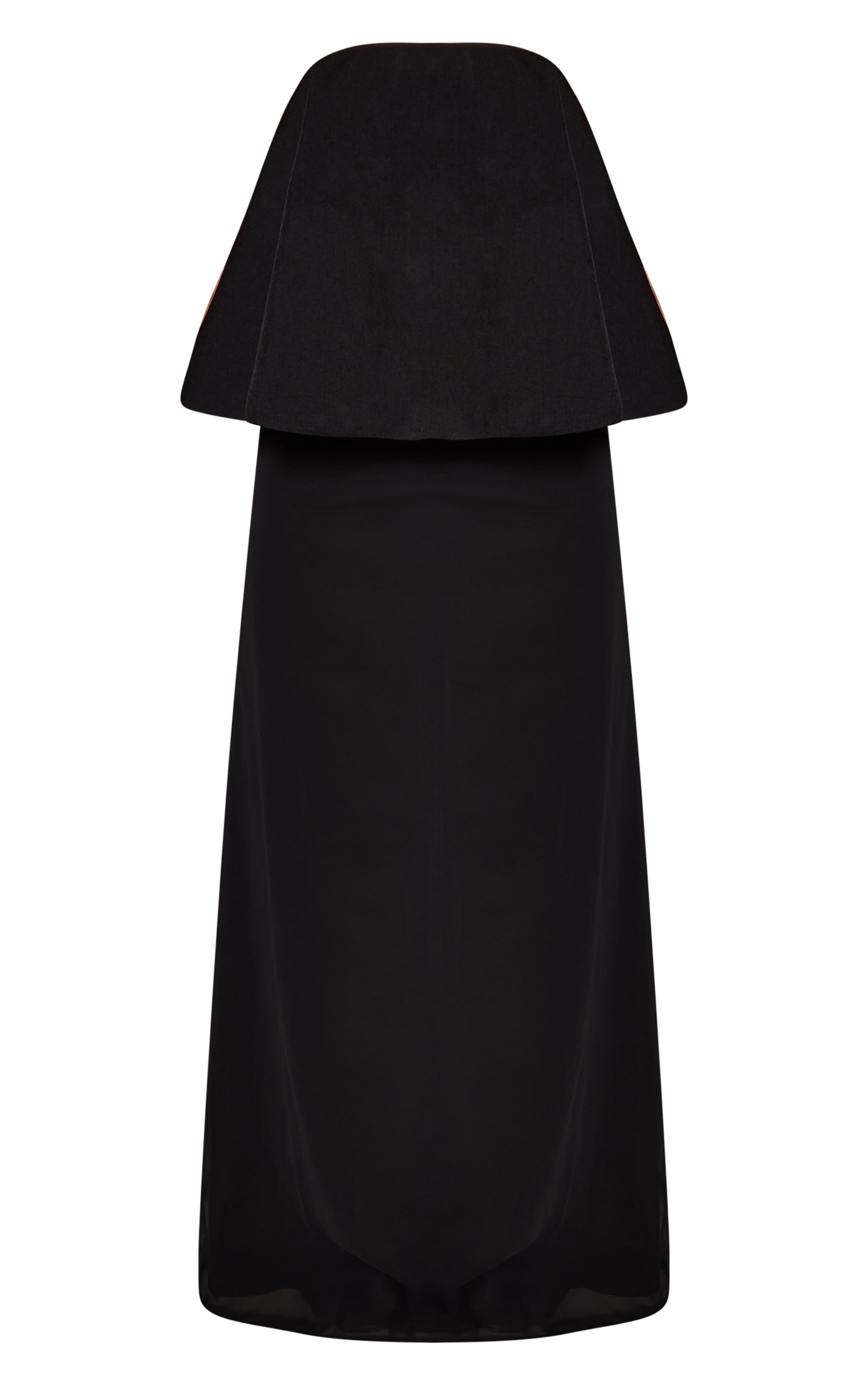 Petite Black Frill Detail Halterneck Maxi Dress image 5