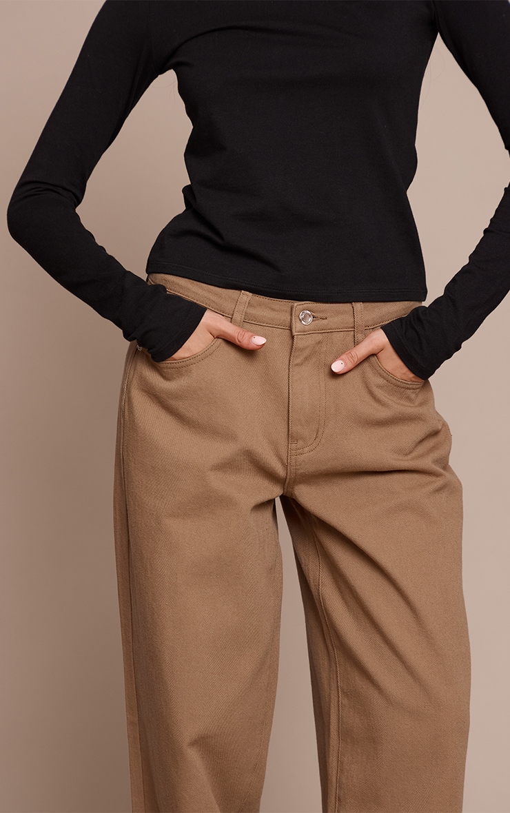 Olive Mid Rise Straight Leg Jeans image 4