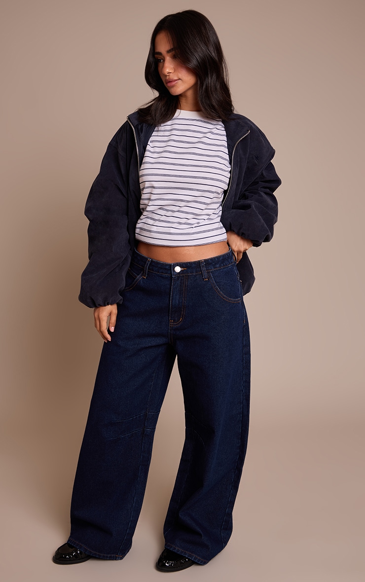 Petite Indigo Seam Detail Barrel Jean image 2