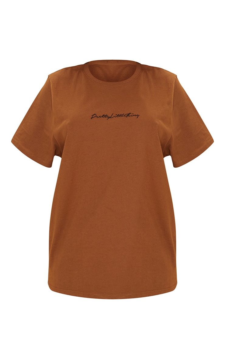 PRETTYLITTLETHING Cotton Chocolate Oversized T-Shirt image 4