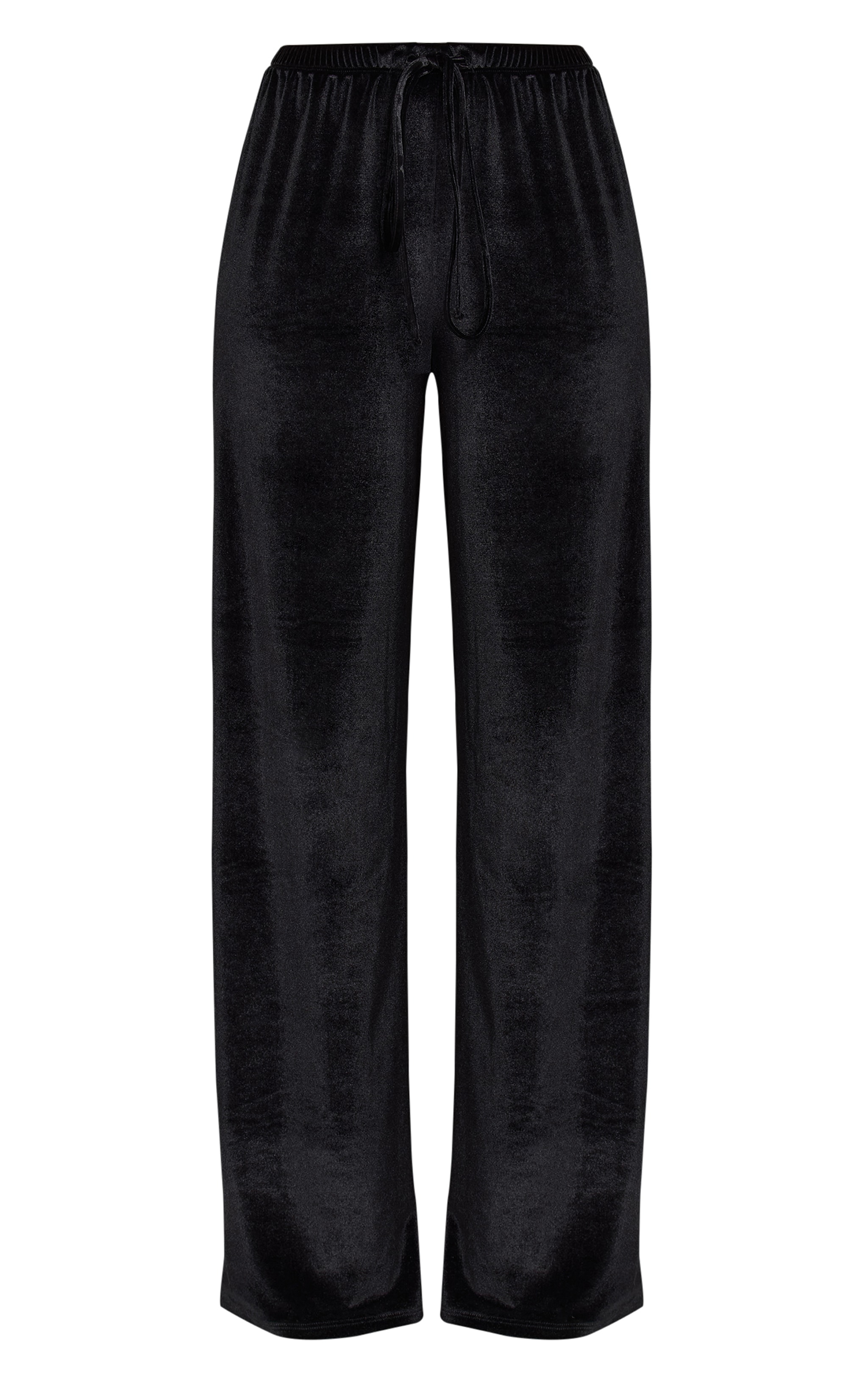 Black Velvet Drawstring Pants image 5