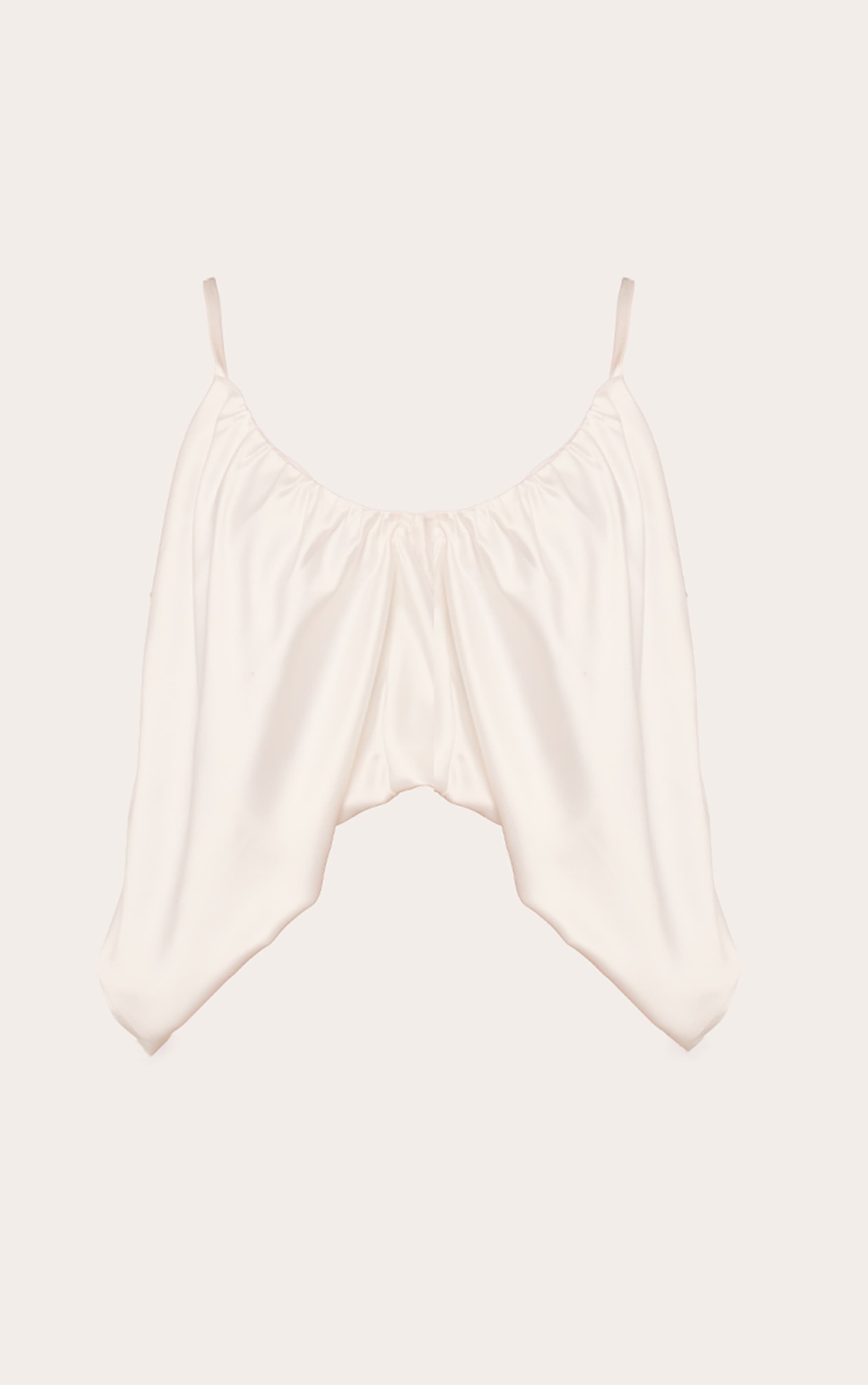 Cream Satin Puff Detail Strappy Cami Top  image 5
