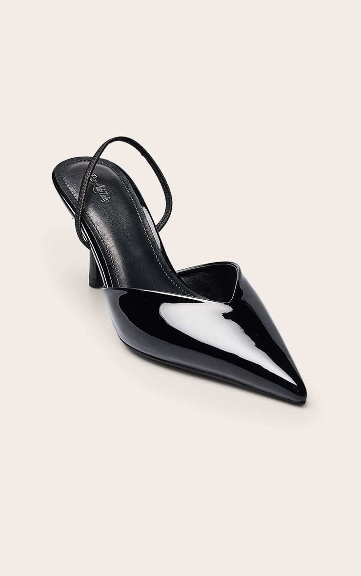 Black Patent Pointed Toe Sling Back image 3