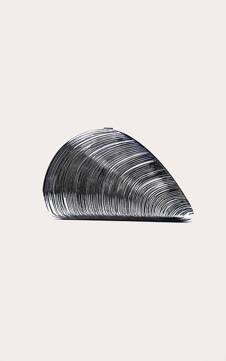 Silver Hard Shell Clutch image 3