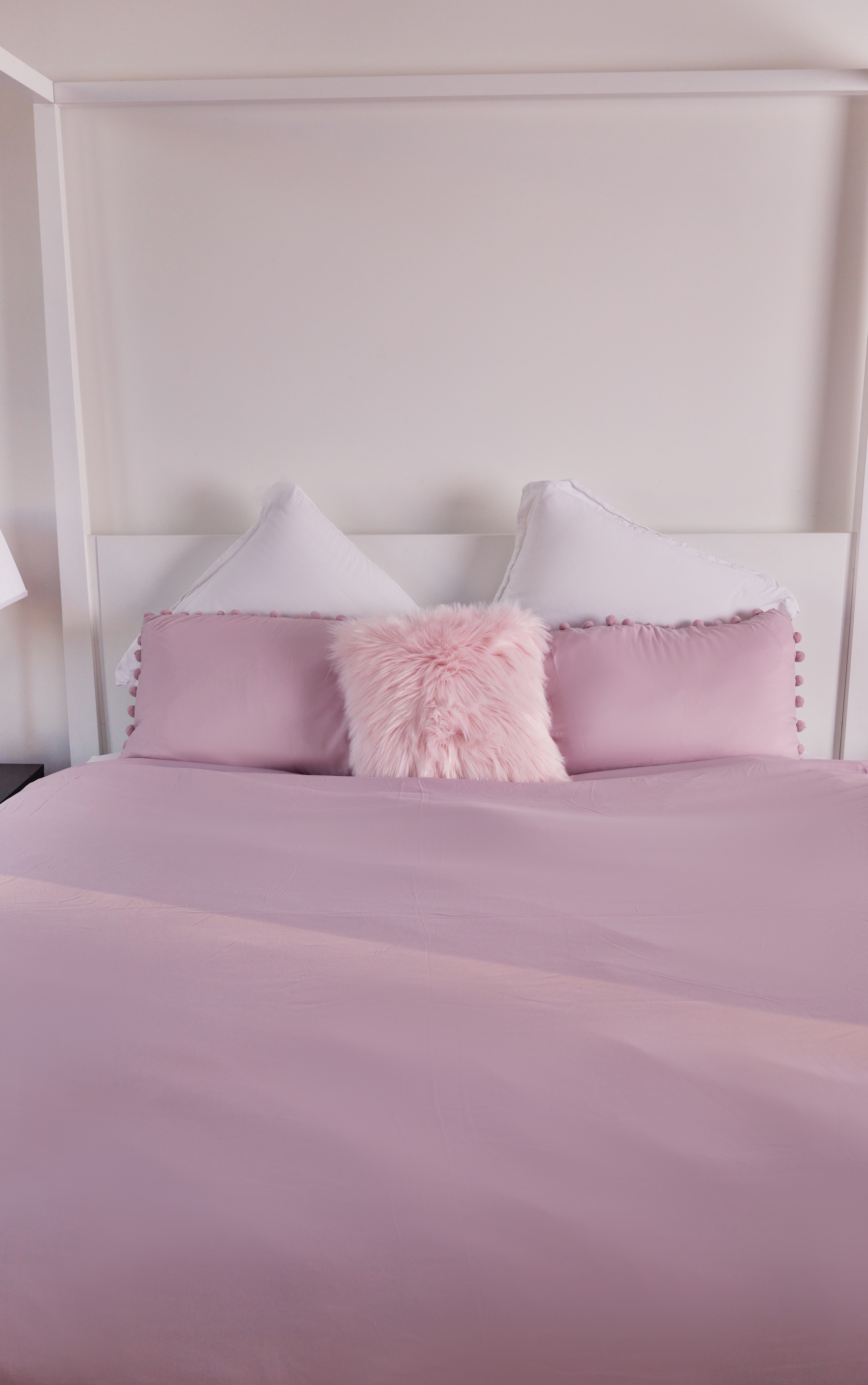 Blush Pom Pom Double Duvet Set Accessories PrettyLittleThing KSA