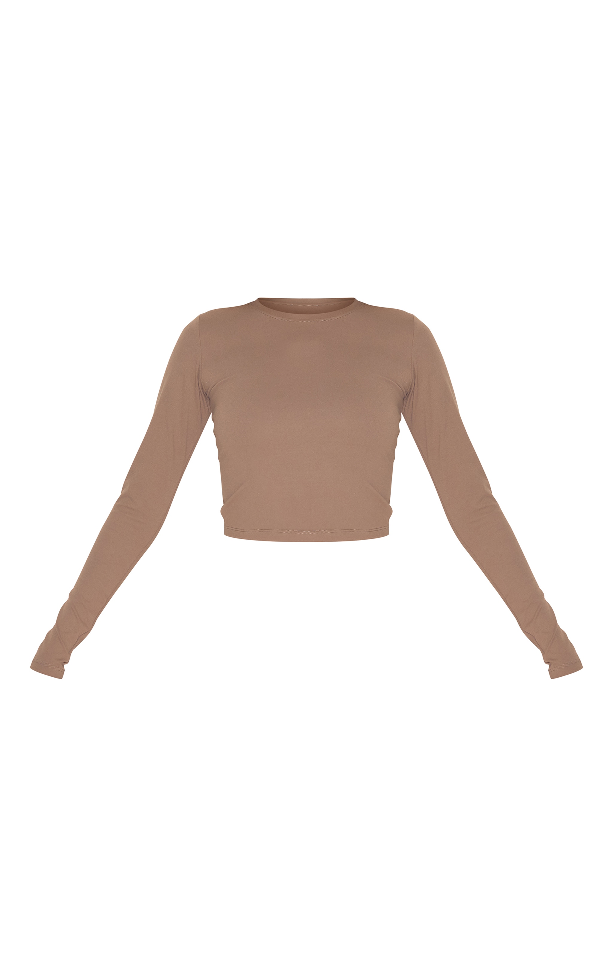 Brown Sculpt Long Sleeve Gym Top image 5