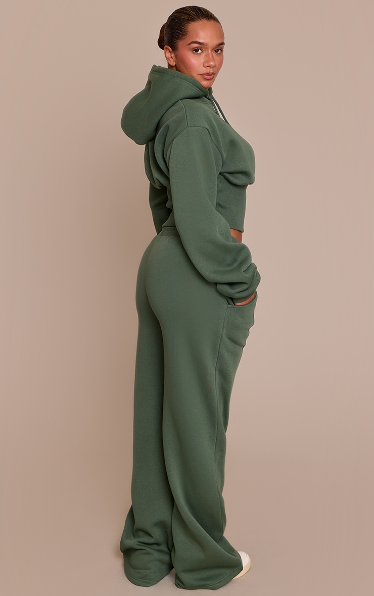 Shape Jogging large en sweat vert à lisérés surjetés image 3