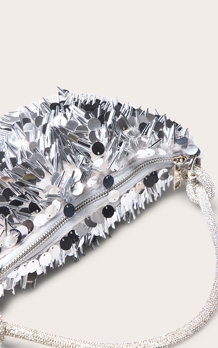 Silver Tassel Sequin Shoulder Bag image 5