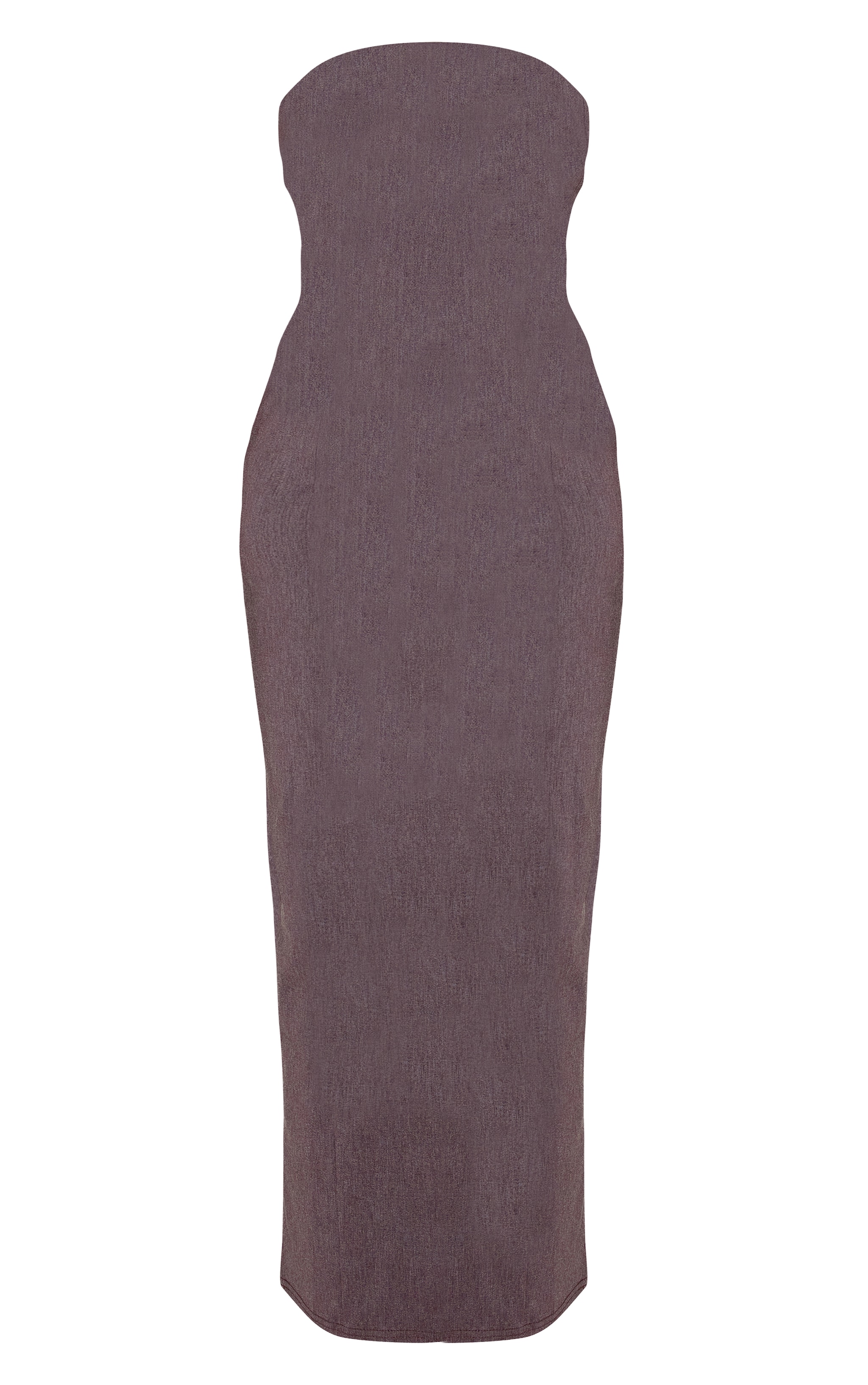 Chocolate Stretch Woven Bandeau Column Maxi Dress image 5
