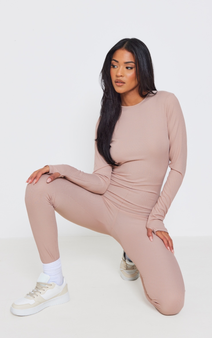 Tall Stone Rib Long Sleeve Thumb Hole Jumpsuit