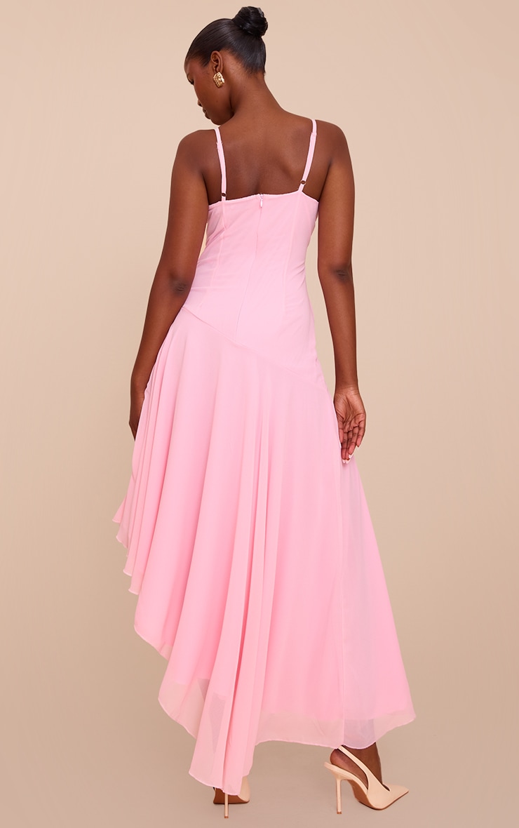 Baby Pink Strappy Cowl Neck Maxi Dress image 2