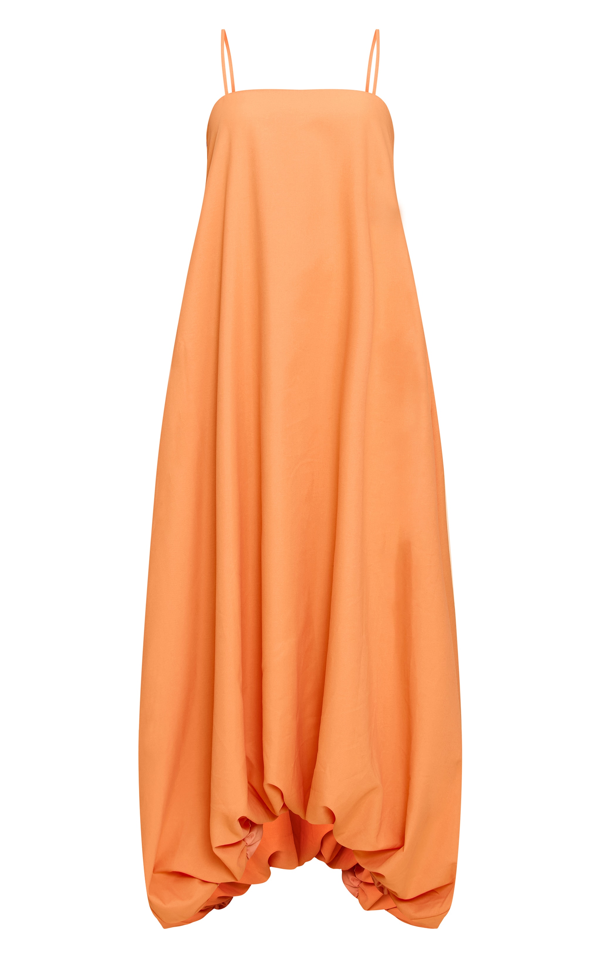 Robe longue fluide orange à bretelles fines image 5