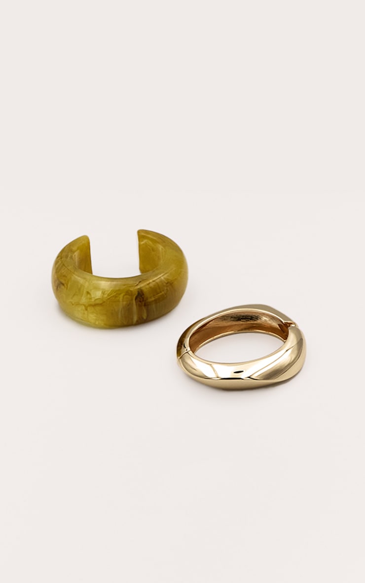 Butter Yellow Brown Resin Bangle Multipack image 2