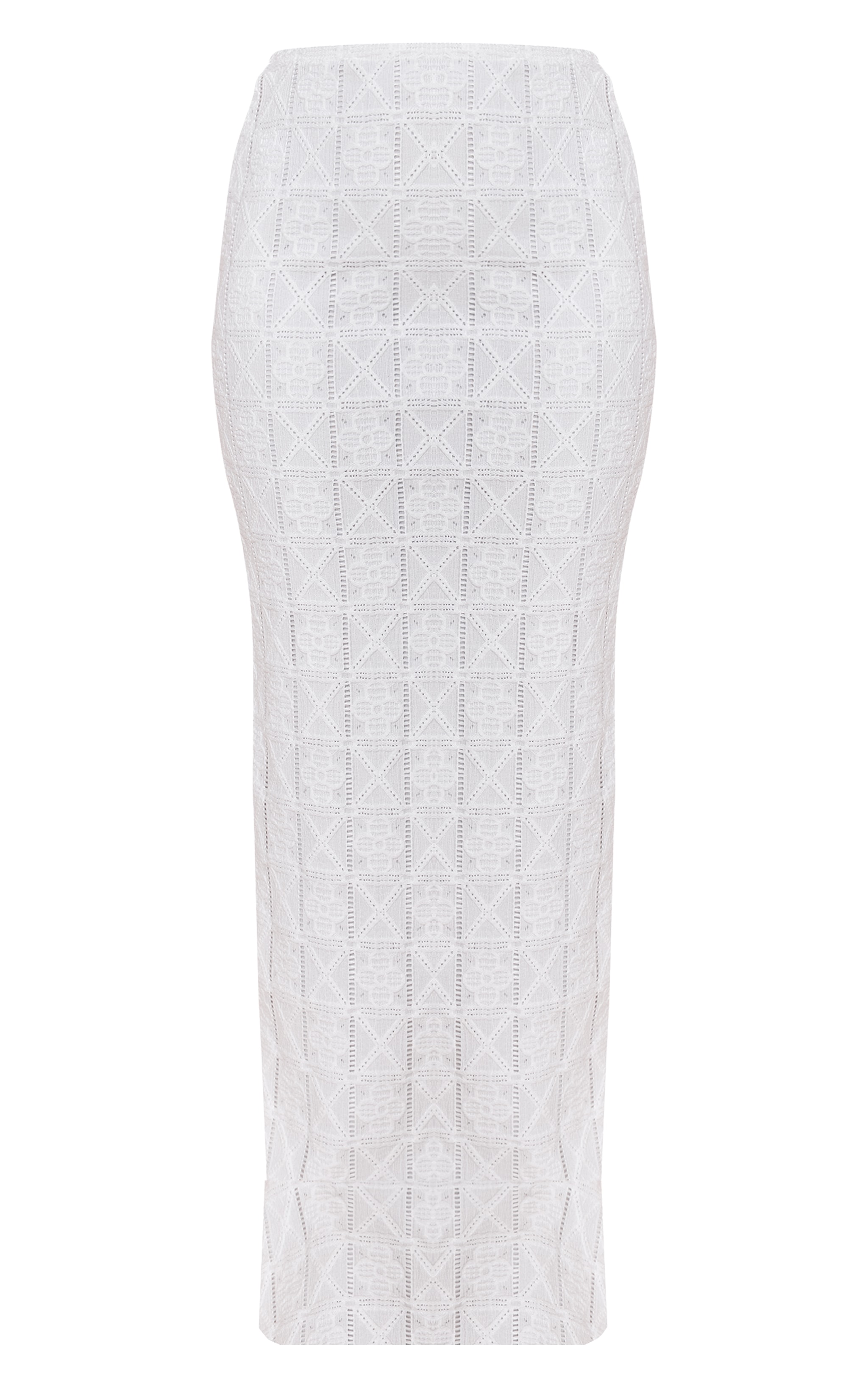 Jupe longue en maille style crochet texturée blanche image 5