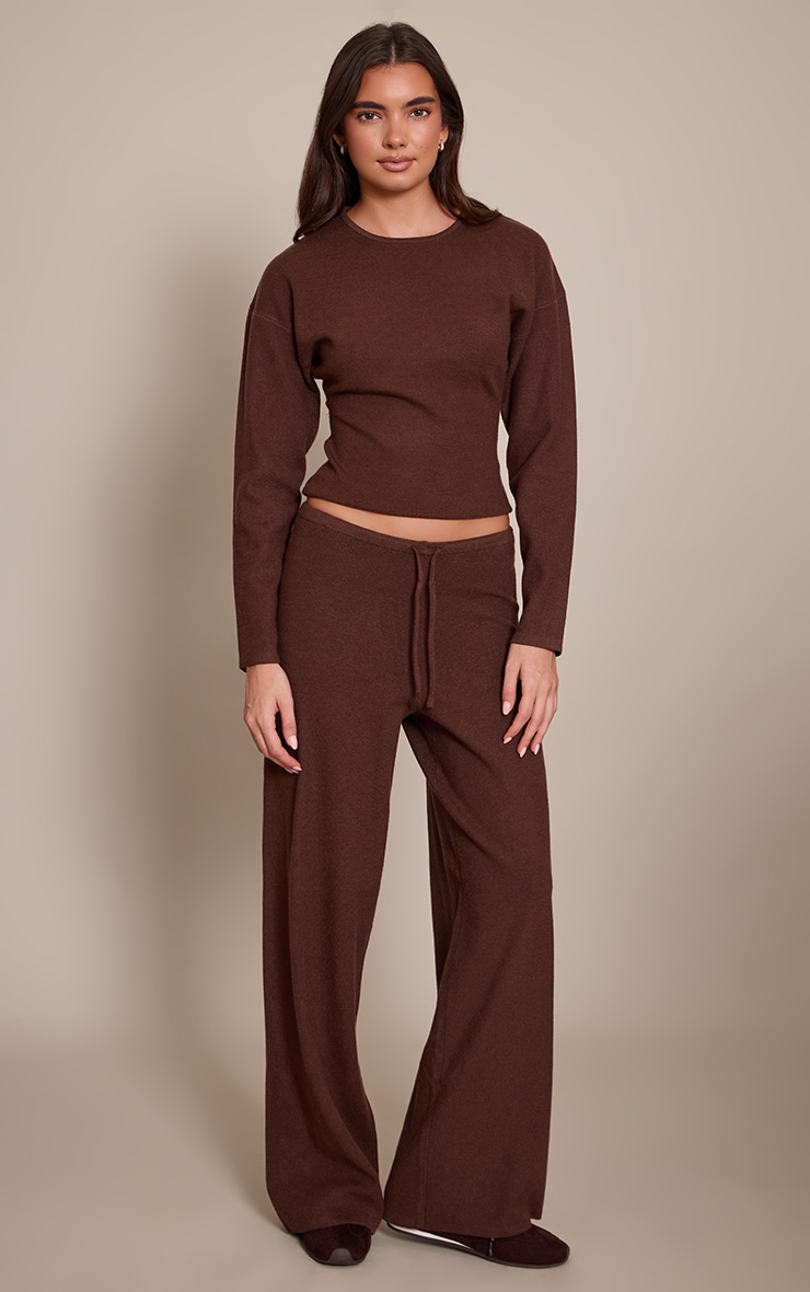 Chocolate Knitted Drawstring Pants