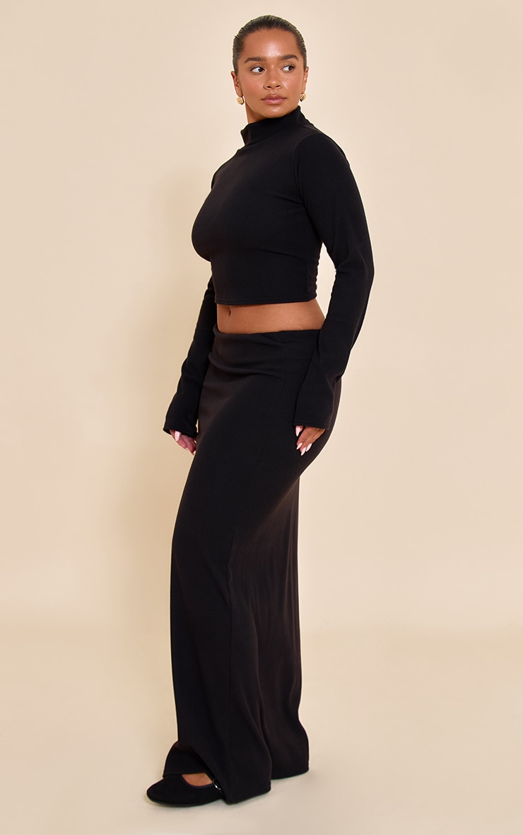 Shape Black Micro Rib Maxi Skirt image 2