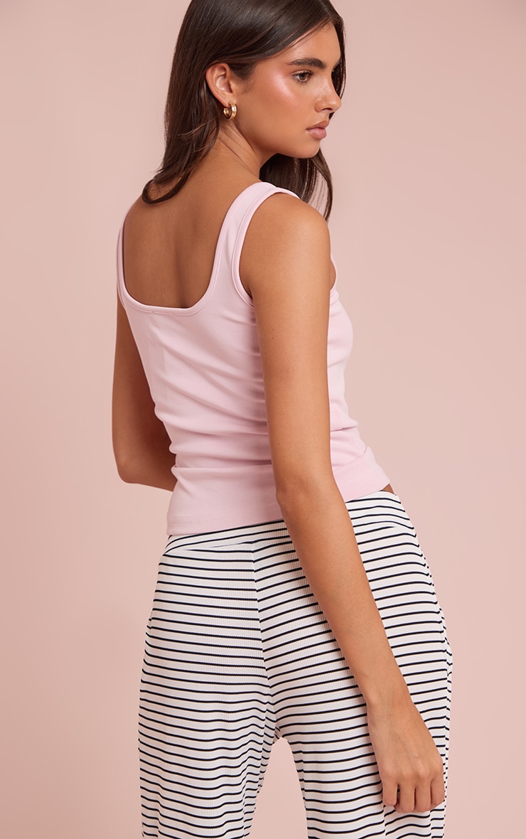 Baby Pink Premium Soft Touch Scoop Neck Vest Top image 2