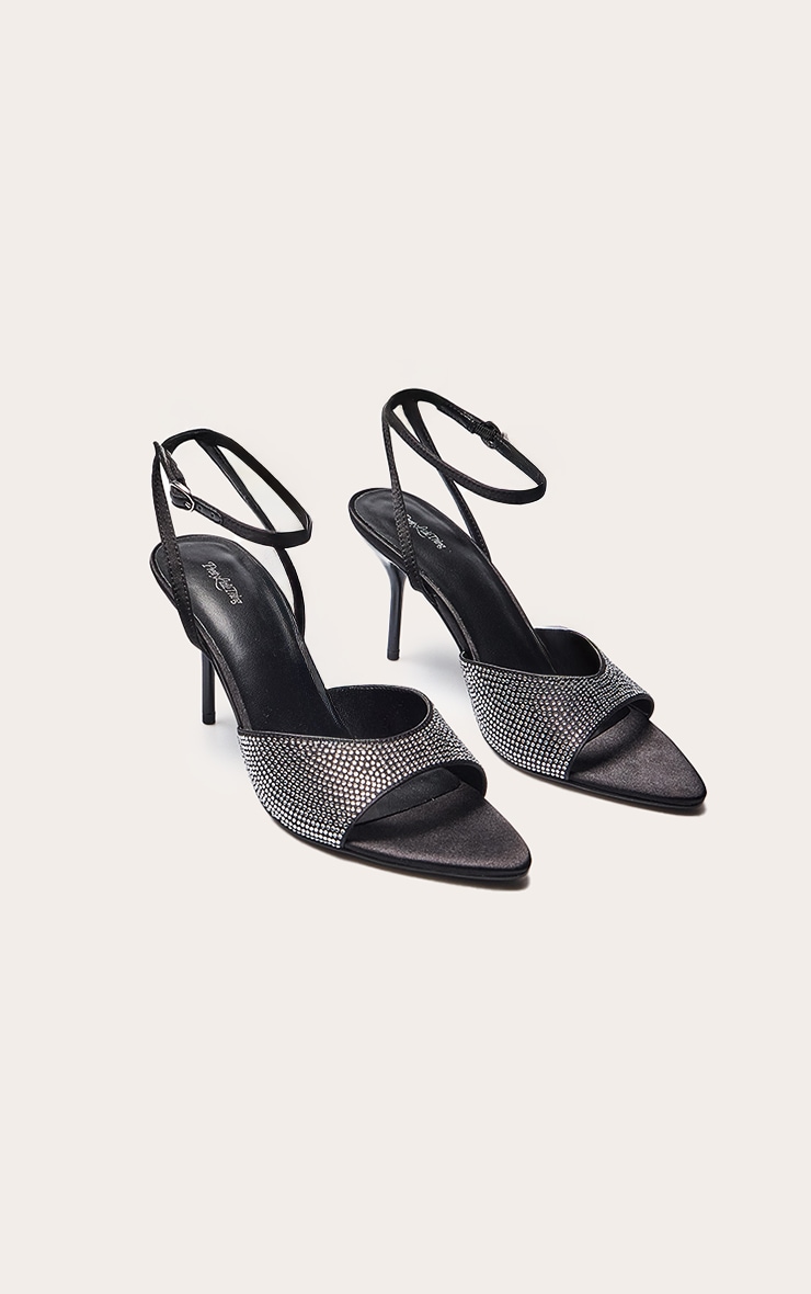 Black Silver Hot Fix Heeled Sandal image 3
