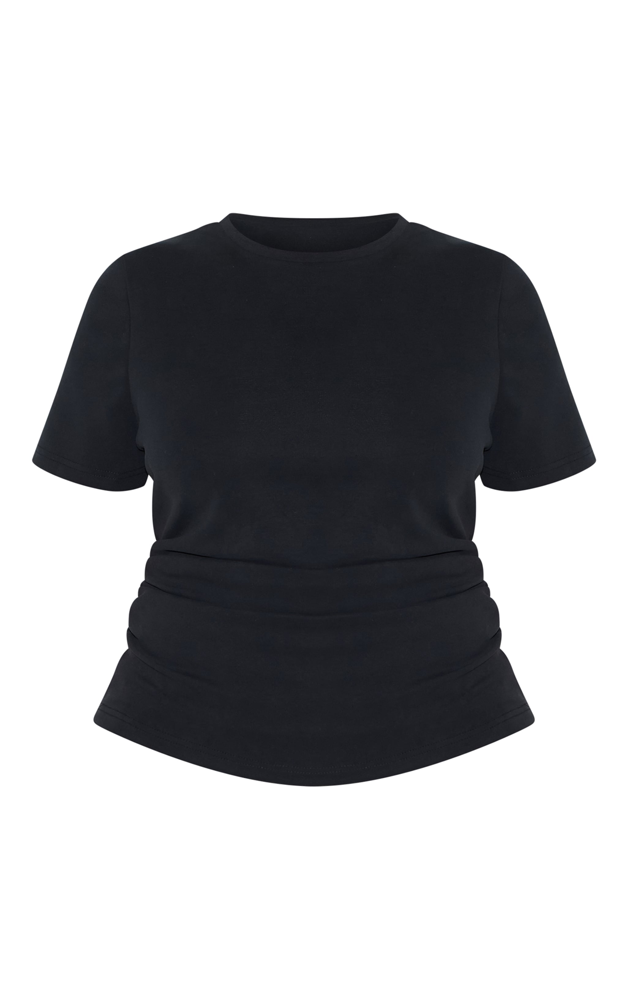 Plus Black Modal Ruched Side Top image 5