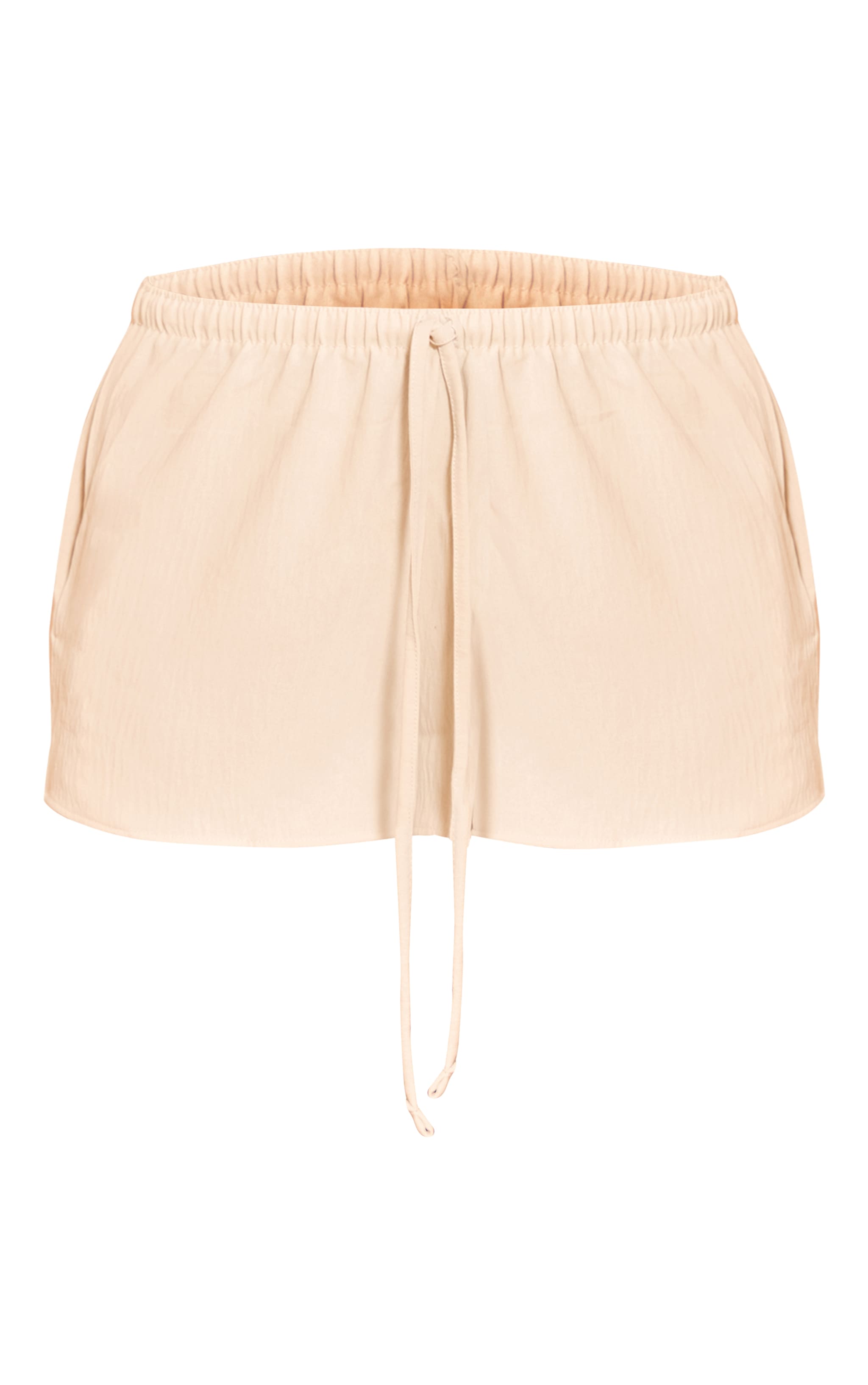  Cream Woven Floaty Tie Waist Shorts image 6