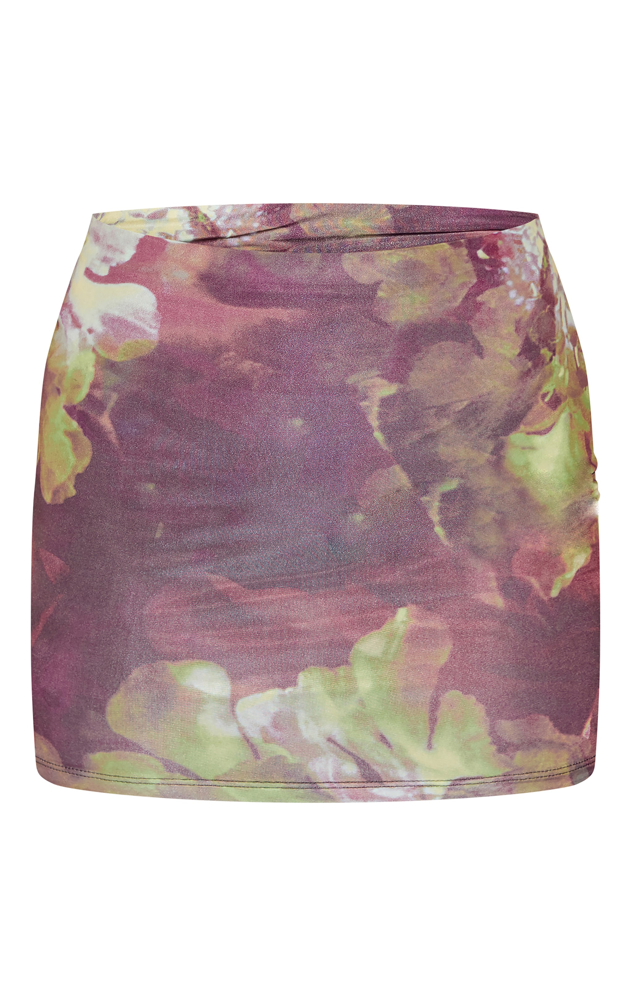 Micro jupe moulante violette fleurie à taille basse image 6