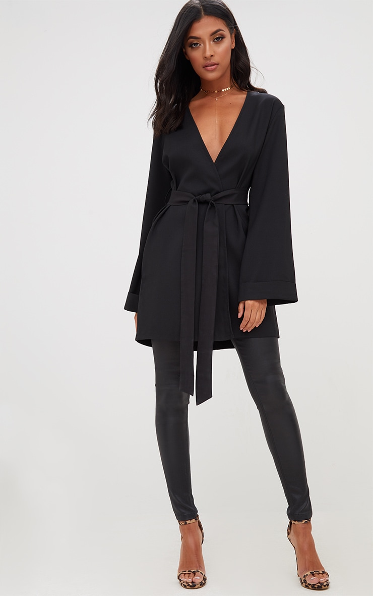 low cut black blazer