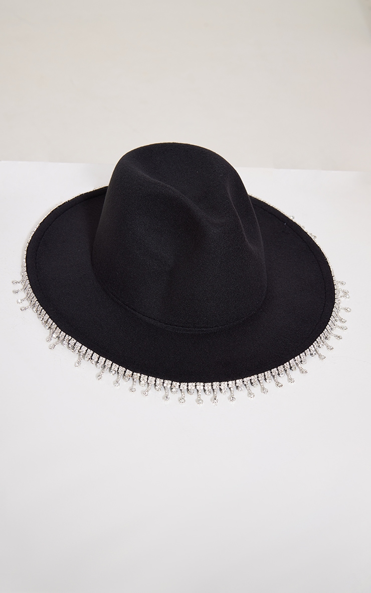 Black Diamante Trim Western Hat image 2